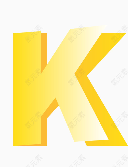 折叠镂空字母K