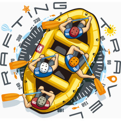 浮艇卡通手绘图标元素