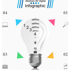 矢量商务灯炮图表