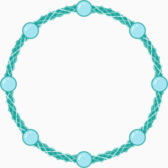 蓝色细绳多边形边框