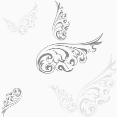 翅膀花边装饰元素