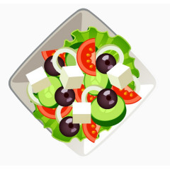 卡通手绘蔬菜沙拉