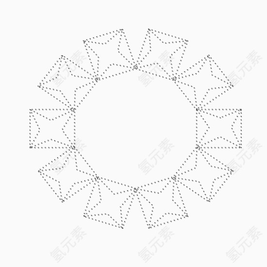 虚线五角星图案