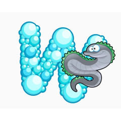 海洋动物英文字母W