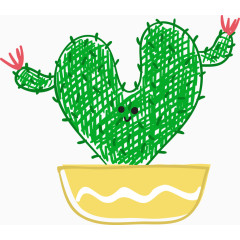 手绘仙人掌