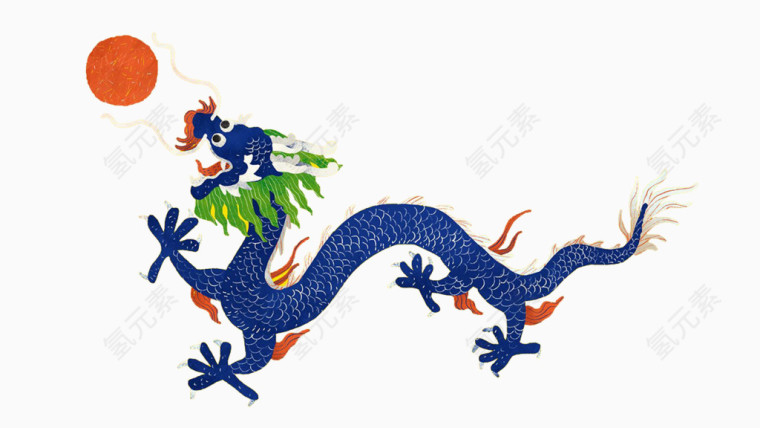 彩绘紫龙图案