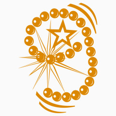 卡通黄色钻石珠宝数字9 