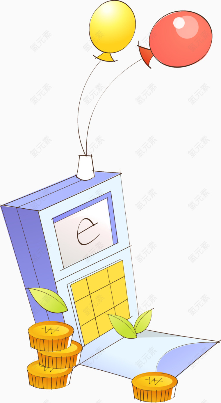 可爱卡通手绘金融