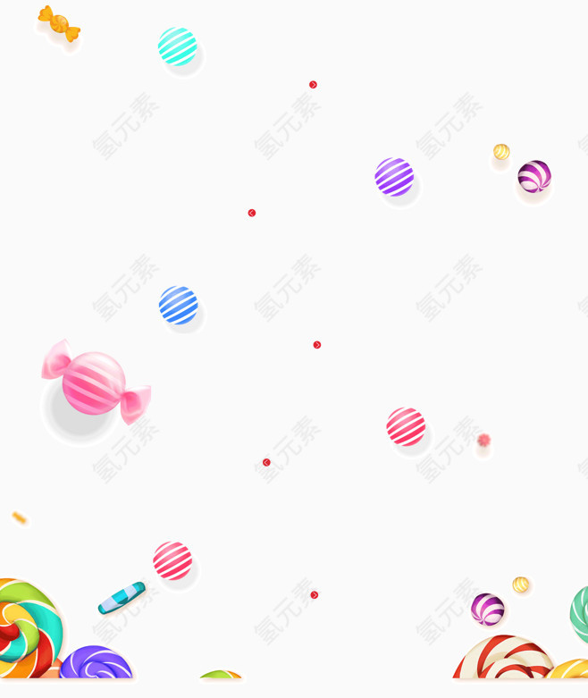 三维立体漂浮糖果装饰元素背景