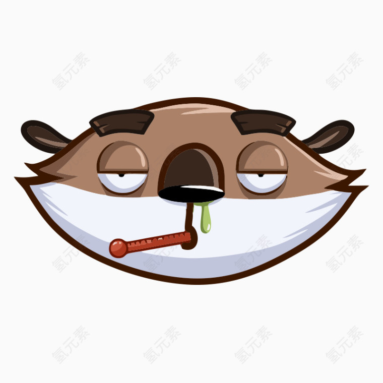 卡通动物水獭