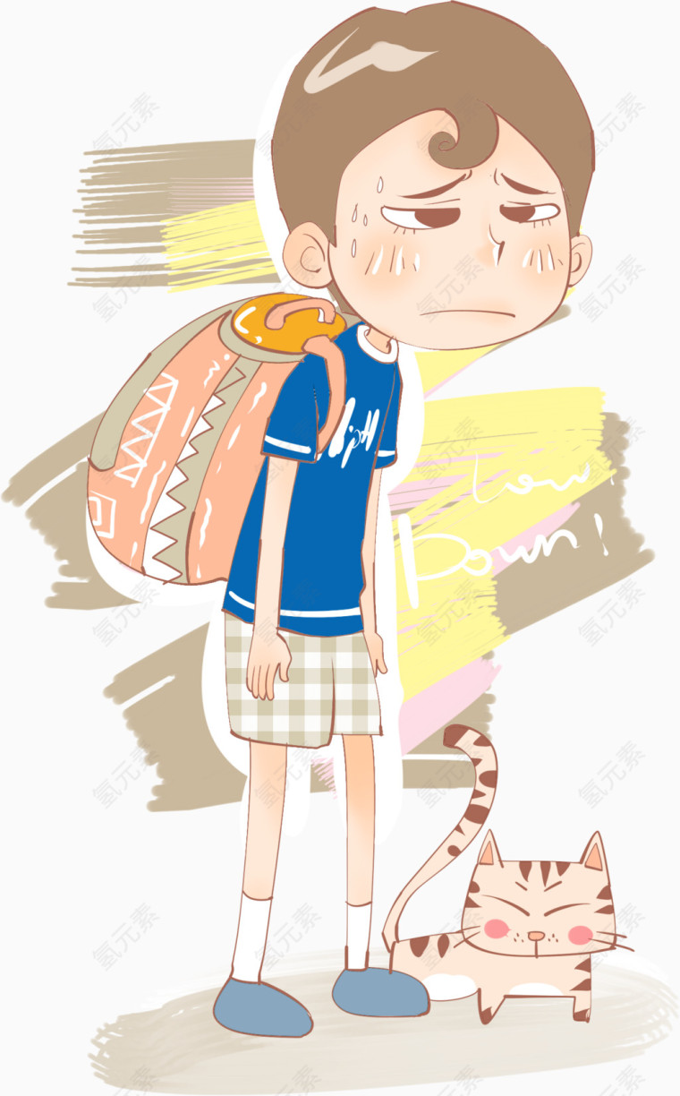 满面愁容的学生