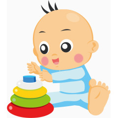 矢量玩积木的婴儿