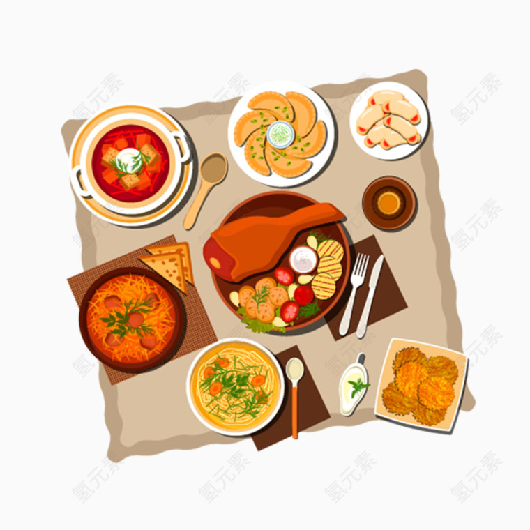 卡通手绘食物