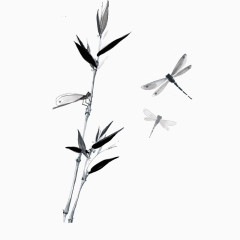 水墨竹子鸟雀