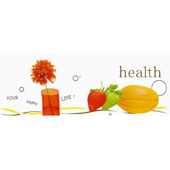 娇艳鲜花和水果