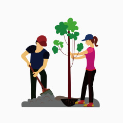 人物植树
