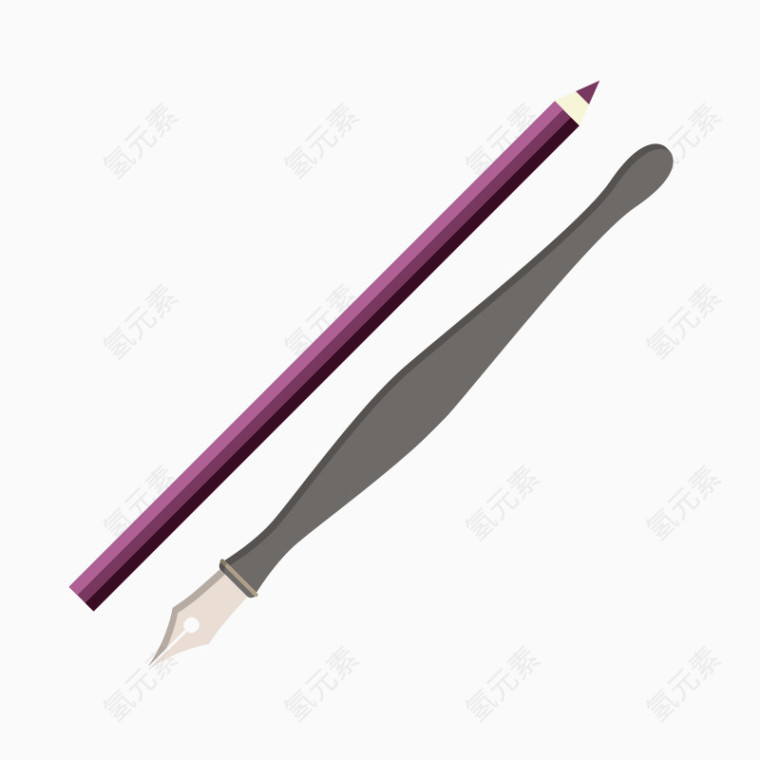 卡通办公绘画素材两类勾线画笔