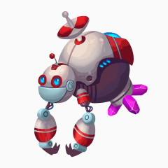 卡通飞翔的机器人