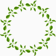 树叶花环相框装饰元素手绘