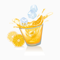 矢量冰镇橙汁饮料