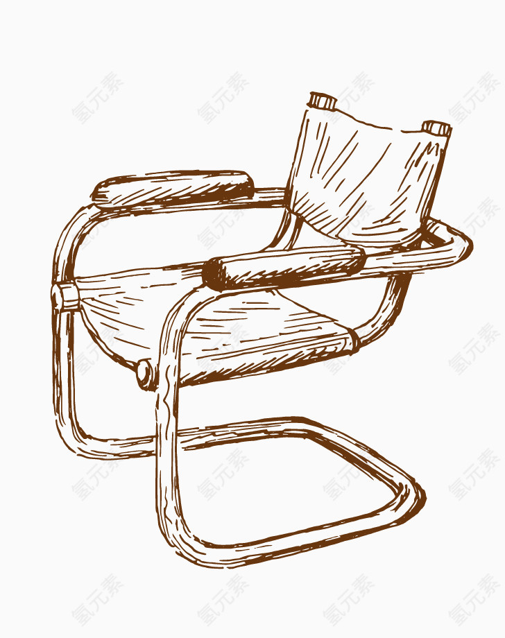手绘素描办公椅