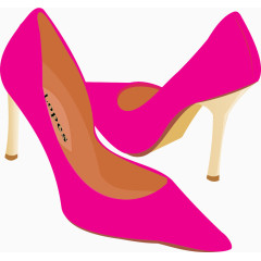 卡通手绘粉色高跟鞋 