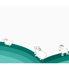 春天一群羊在踏青