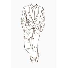 简笔画男士西装西裤