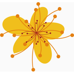 黄色的矢量花朵效果元素