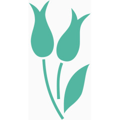 蓝色简单花骨朵素材