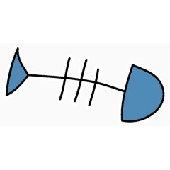 蓝色创意鱼骨头