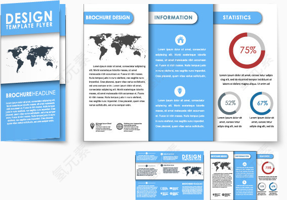 三折页设计矢量素材