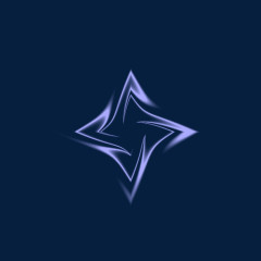 蓝色四角星发光图案