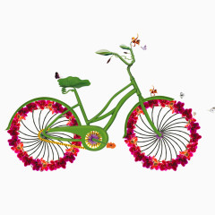 鲜花自行车