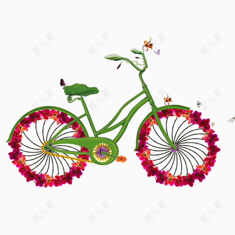 鲜花自行车