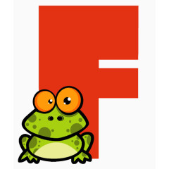 卡通画动物字母F