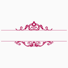 古典花纹粉色分隔线边框