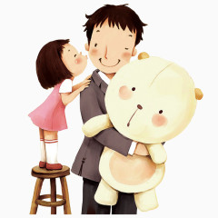 卡通父亲节亲子