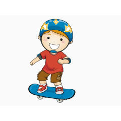 玩滑板小孩矢量素材