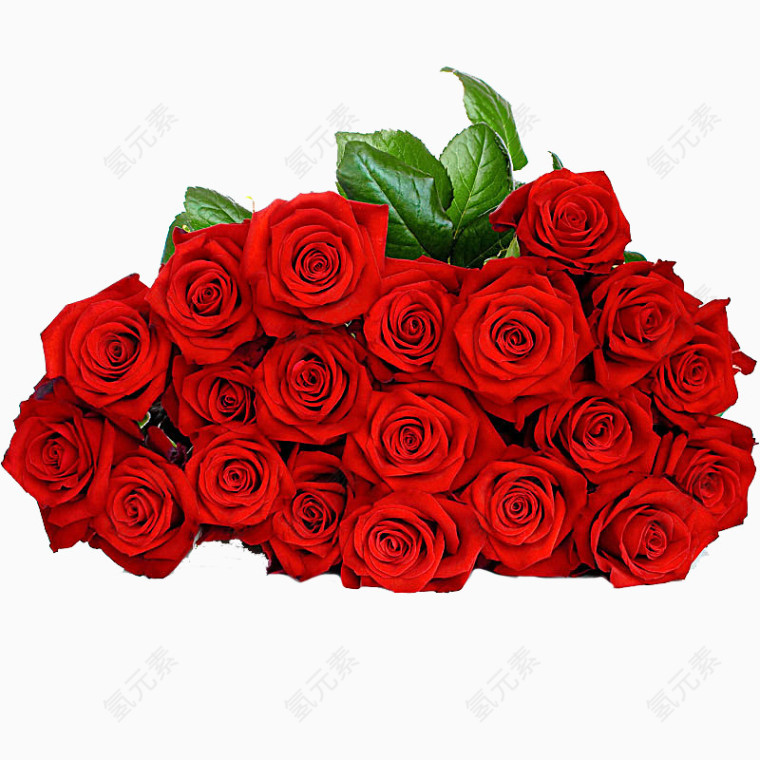 七夕情人节浪漫红色玫瑰花束素材PNG