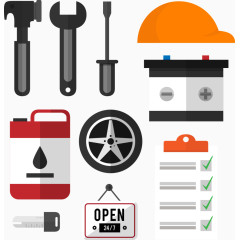 矢量机械和汽车修理工具