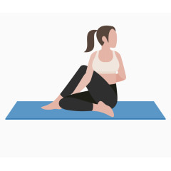 卡通扁平化女人瑜伽
