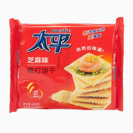 产品实物太平芝麻味饼干