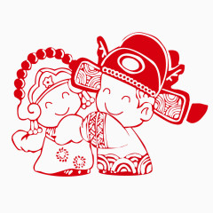 夫妻剪纸