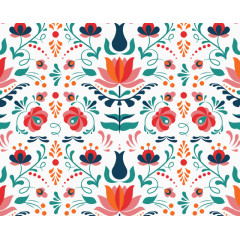 鸟植物花卉装饰图案