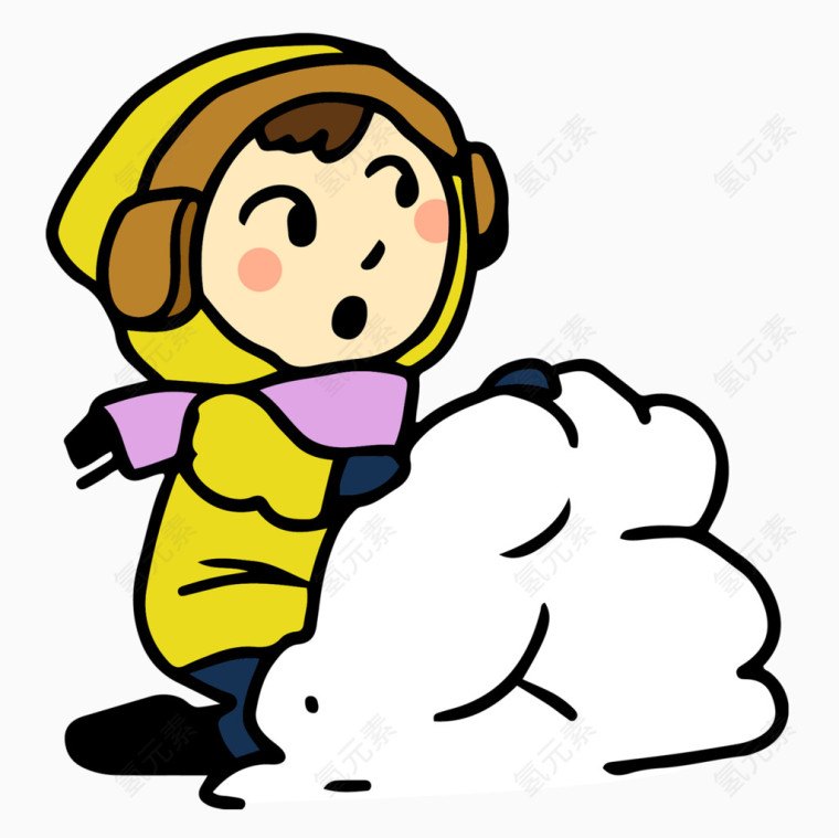 玩雪的小朋友