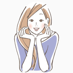 手绘美女女性护肤素材