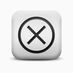 磨砂白广场图标字母数字盘旋X字母数字图标