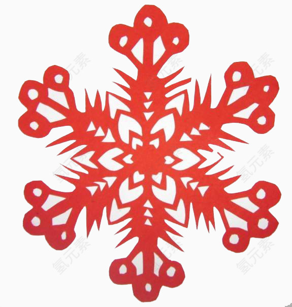 红色雪花剪纸