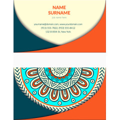 矢量花纹名片
